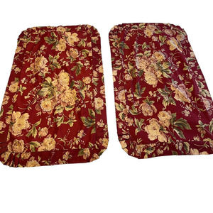 Vintage Waverly Floral Ruffled 2 King Size Pillow Shams